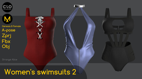 Women's swimsuits 2. Clo3d, Marvelous Designer projects.