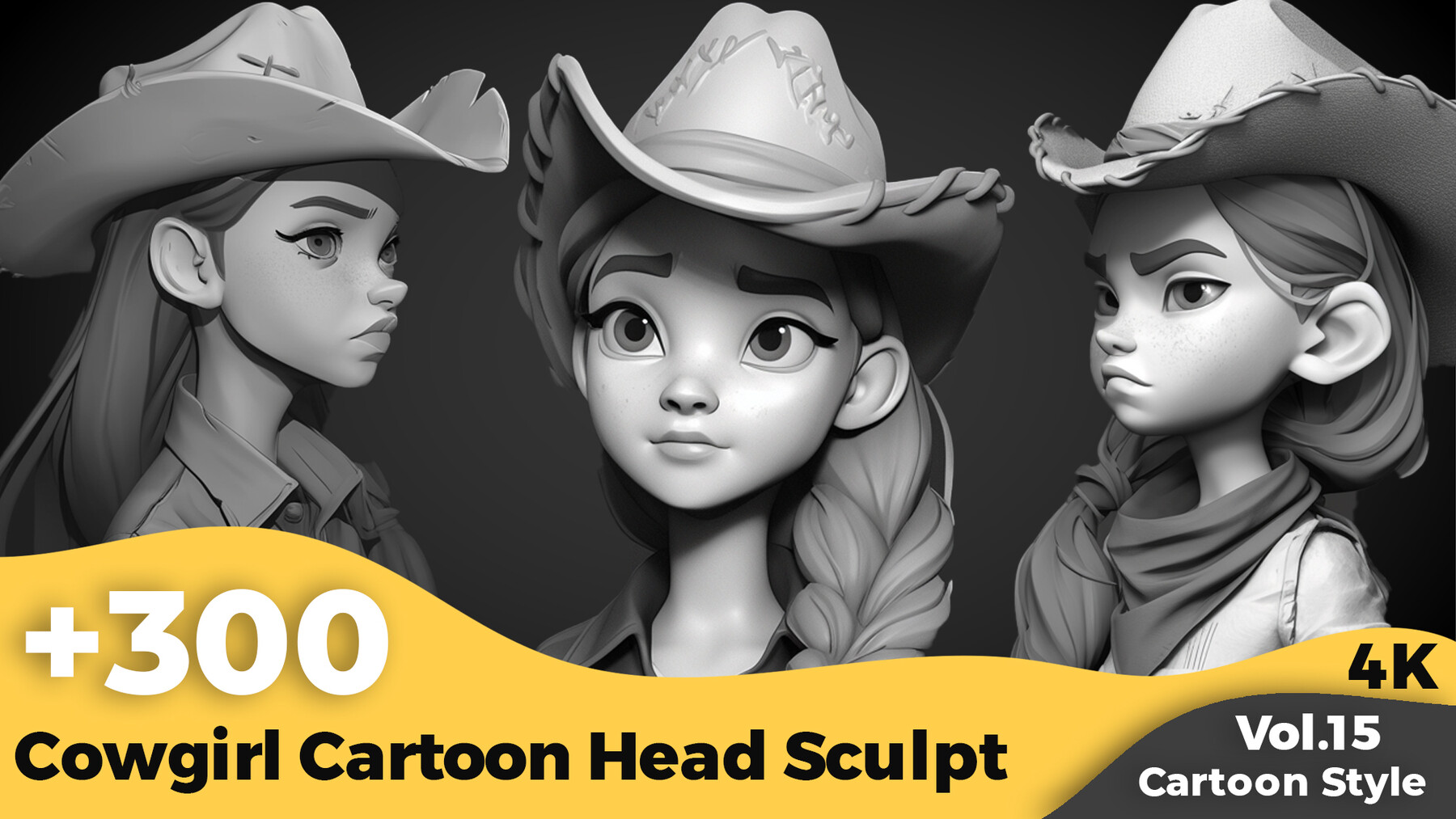 ArtStation - +300 Cowgirl Cartoon Head Sculpt Reference(4k) | Artworks