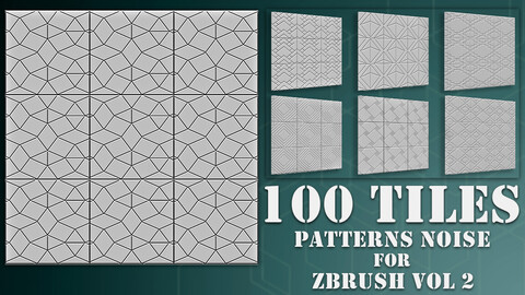 100 Tiles Patterns Noise for Zbrush Vol 2