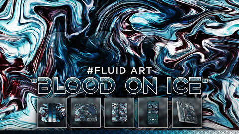 FLUID ART: "Blood on Ice" 12K Abstract Fluid Background