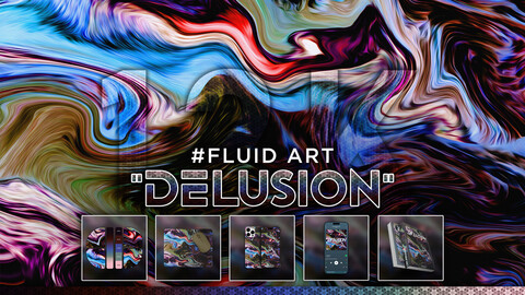 FLUID ART: "Delusion" 12K Abstract Fluid Background