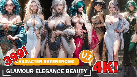 399 Glamour Elegance Beauty Fashion - Character References and Designs Reference Art V2 4K