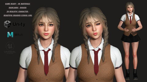 AAA 3D REALISTIC CHARACTER - BEAUTIFUL YOUNG GIRL MADISON 02