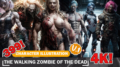 399 Various Anime The Walking Zombie of the Dead Diverse Outfit Character Design Reference Art V1 4K