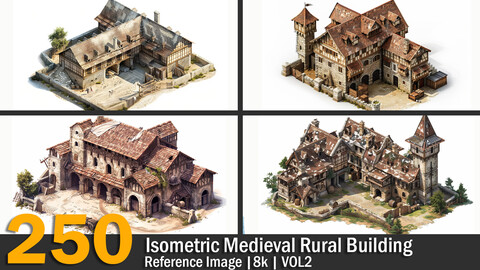 Isometric Medieval Rural Building | Reference Images | 8K