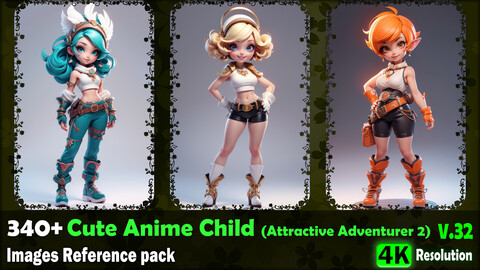 340+ Cute Anime Child (Attractive Adventurer 2) Images Reference Pack - 4K Resolution - V.32