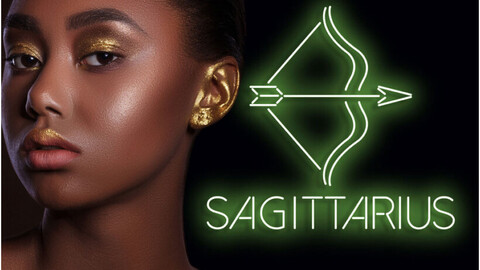 Sagittarius Neon Art