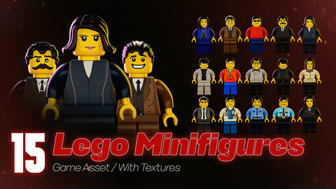 20 Lego Minifigures / Game Asset + With Texture