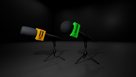 News reporter microphones