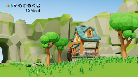 Low Poly Game Environment - Village