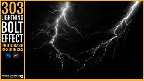 303 Lightning Bolt Effects for Photobashing