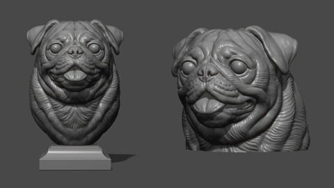 Pug bust version 1