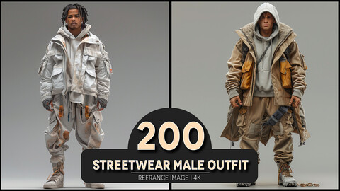 Streetwear Male Outfit 4K Reference/Concept Images