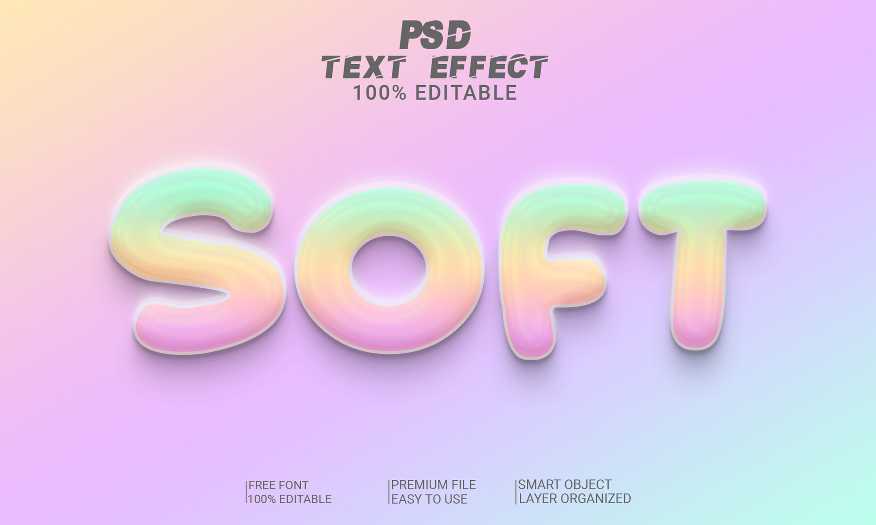 ArtStation - 3D Soft PSD fully editable text effect. Layer style PSD ...