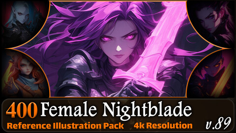 400 Female Nightblade Reference Pack | 4K | v.89