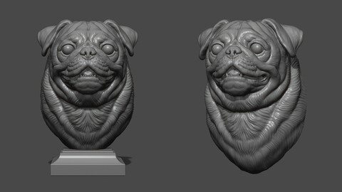 Pug bust version 2