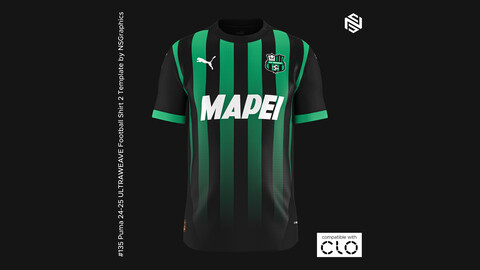 Puma 24-25 ULTRAWEAVE Football Shirt 2 Template for CLO 3D & Marvelous Designer