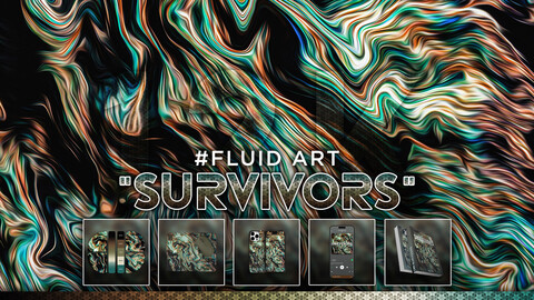 FLUID ART: "Survivors" 12K Abstract Fluid Background