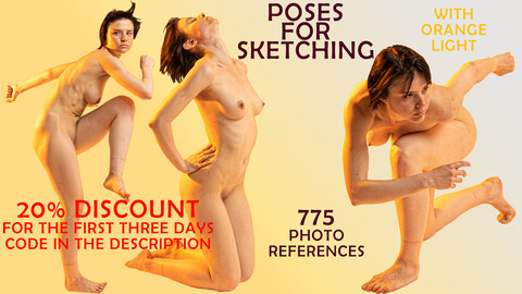 Poses for sketching 775 photo references 20% discount