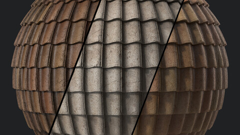 Roof Tile Materials 120- Concrete Roofing | Sbsar, Seamless, Pbr, 4k