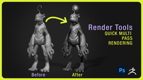 Render Multi Passes ZBrush + Photoshop