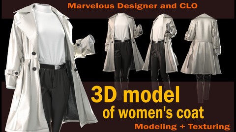 Women coat model ( Project files: *zprj *OBJ *FBX )+ texture