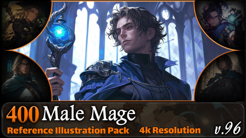 400 Male Mage Reference Pack | 4K | v.96