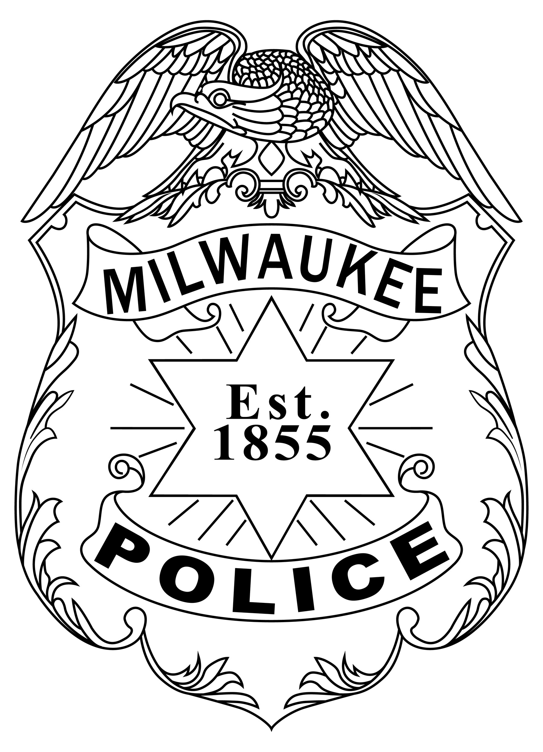 ArtStation - MILWAUKEE POLICE Blank,outline vector,SVG Badge, DXF, CNC ...