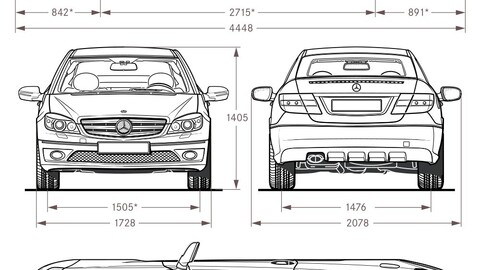 ArtStation - 2008 Mercedes Benz CLC Class car blueprint | Artworks