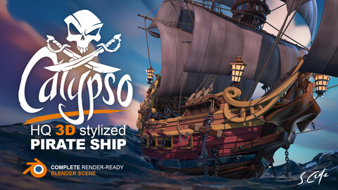 CALYPSO - HQ 3D Stylized Pirate Ship