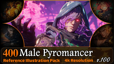 400 Male Pyromancer Reference Pack | 4K | v.100