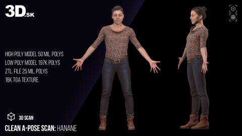 Clean A Pose 3D Scan | Hanane Clothed