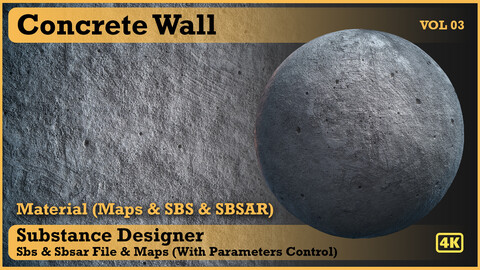 Concrete Wall - VOL 03 - Maps & SBS & Sbsar