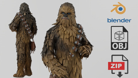 Chewbacca Lowpoly Rigged