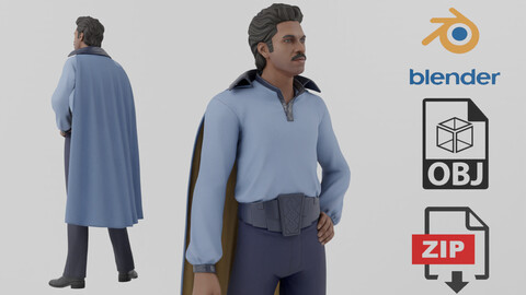 Lando Calrissian Lowpoly RIgged