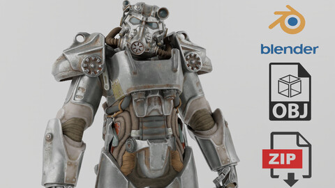 T-60 Power Armor Fallout Lowpoly Rigged