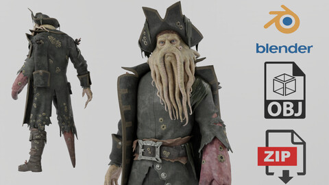 Davy jones Lowpoly RIgged