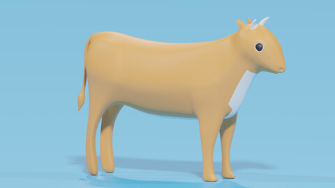 Cartoon Cute Cow 3D model