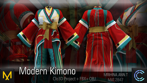 Modern Kimono. Clo3D. Marvelous Designer.