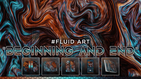 FLUID ART: "Beginning and End" 12K Abstract Fluid Background