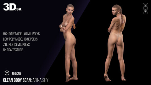 Clean 3D Body Scan | Arina Shy Nude