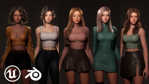 F3 Modern Girls - Customizable Characters Bundle