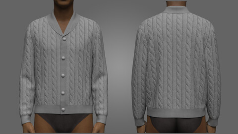 Men sweaters Cardigans 3D Model