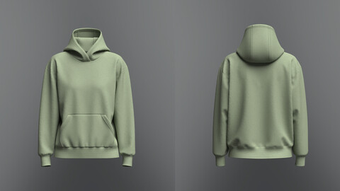 Loose Fit Set-In Sleeve Hoodie_3D Model