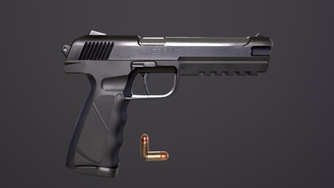 Custom Handgun Low-poly ''Granit" pistol (2K) textured