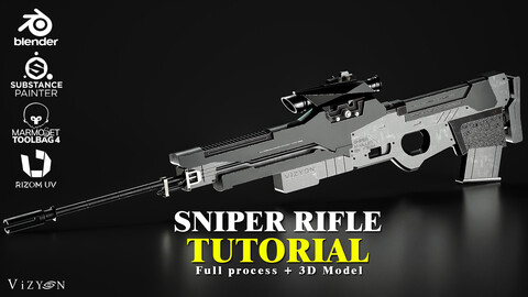 Sniper rifle / 3D Model + Full Tutorial