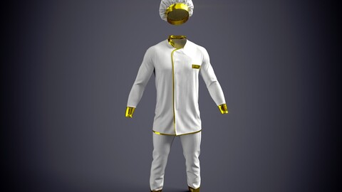 Chef Costume - Marvelous Designer - FBX OBJ ZPRJ BLEND