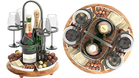 weston wine charcuterie caddy two bottle