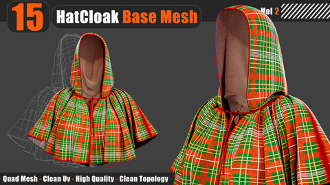 15 HatCloak Base Mesh (Zprj+Obj+Fbx)