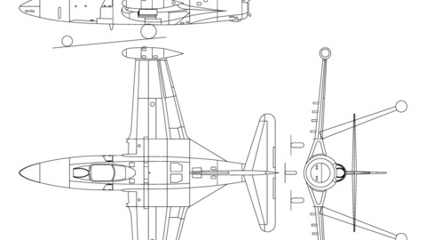 ArtStation - Grumman_F9F-5_Panther_3-view_line_drawing-svg vector file ...